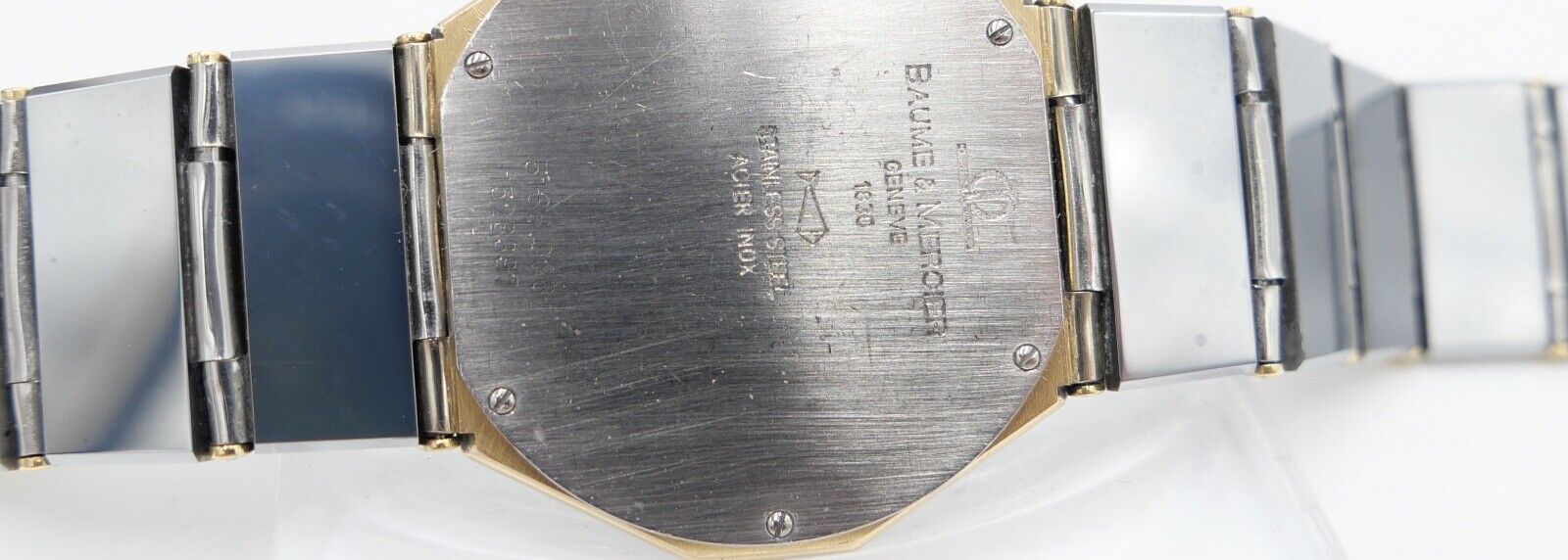 Baume & Mercier 32mm Avant-Garde 5138038 1830 Gold / Wolfram Herren Uhr 18K 80er - Antikhandel-Stuttgart