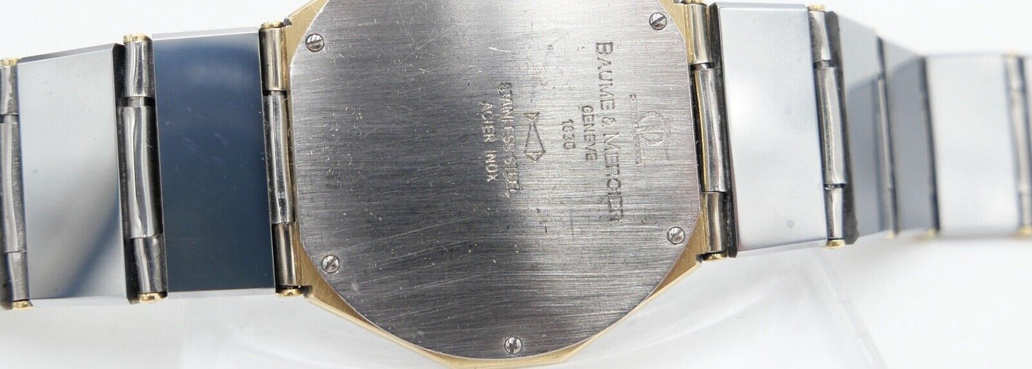 Baume & Mercier 32mm Avant-Garde 5138038 1830 Gold / Wolfram Herren Uhr 18K 80er - Antikhandel-Stuttgart