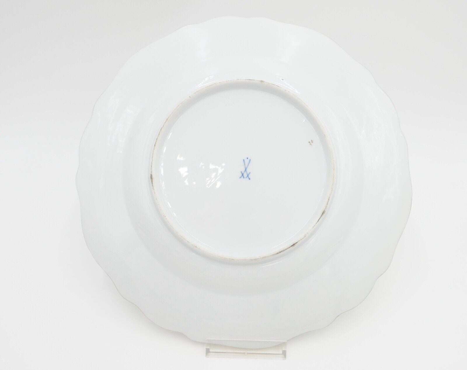 Meissen Porzellan Teller Ø 26,5 cm Wandteller Goldrand FELS & VOGEL Pfeifferzeit - Antikhandel-Stuttgart