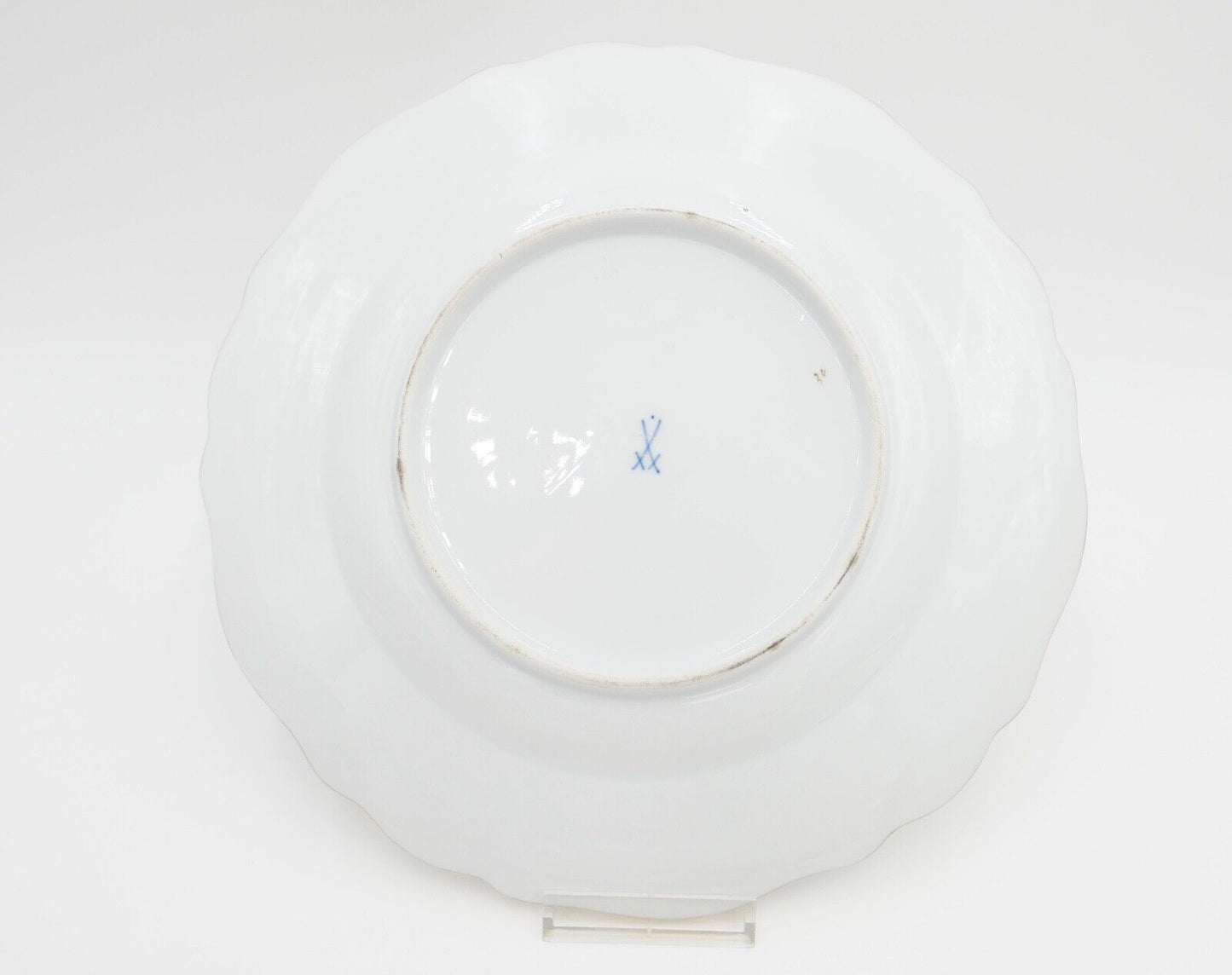 Meissen Porzellan Teller Ø 26,5 cm Wandteller Goldrand FELS & VOGEL Pfeifferzeit - Antikhandel-Stuttgart