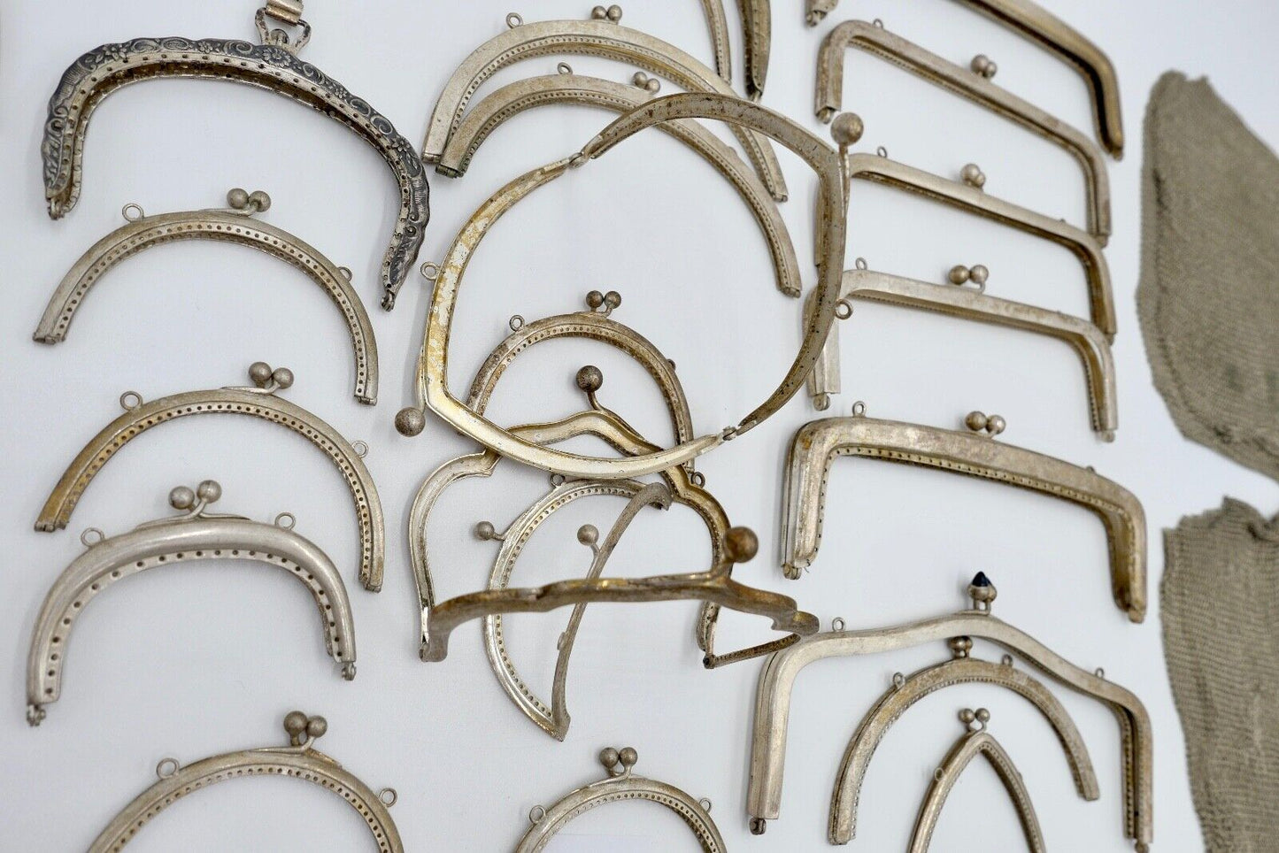 POSTEN alte Kettentasche Geldbeutel Geldbörse Täschchen Theaterasche NEU Alpacca - Antikhandel-Stuttgart