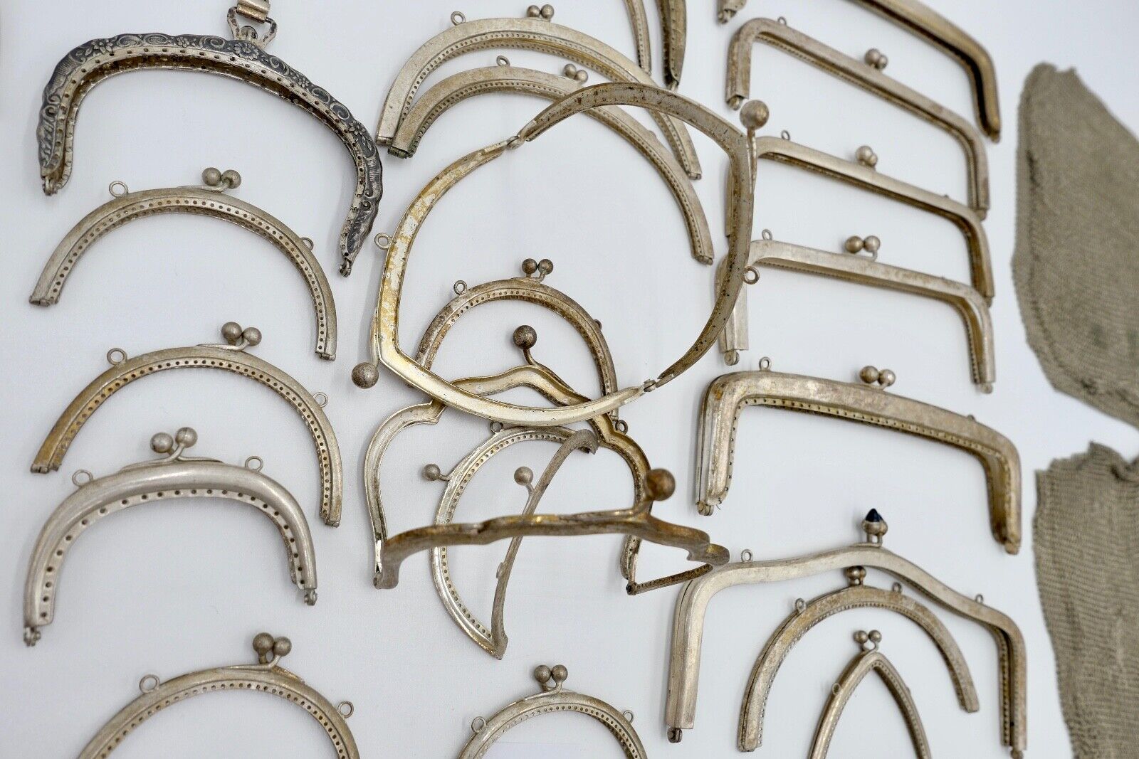 POSTEN alte Kettentasche Geldbeutel Geldbörse Täschchen Theaterasche NEU Alpacca - Antikhandel-Stuttgart