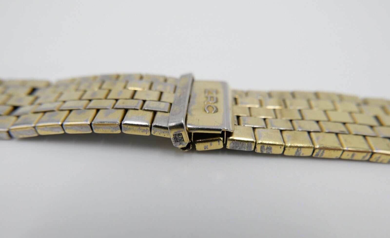 Altes ZRC Edelstahlband 17mm Uhrenband Vintage vergoldet Stretchband - Antikhandel-Stuttgart