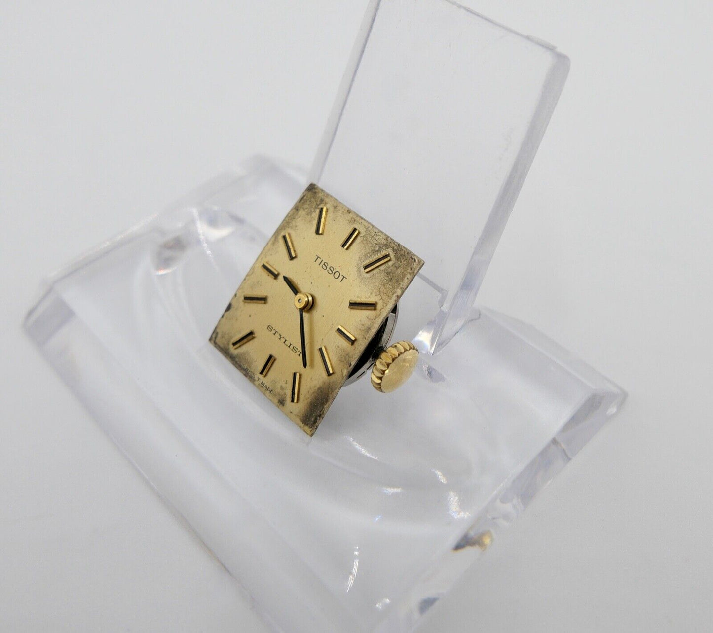 LÄUFT Tissot Stylist 709-1 Uhrwerk Ziffernblatt Zeiger Krone voll funktionsfähig - Antikhandel-Stuttgart