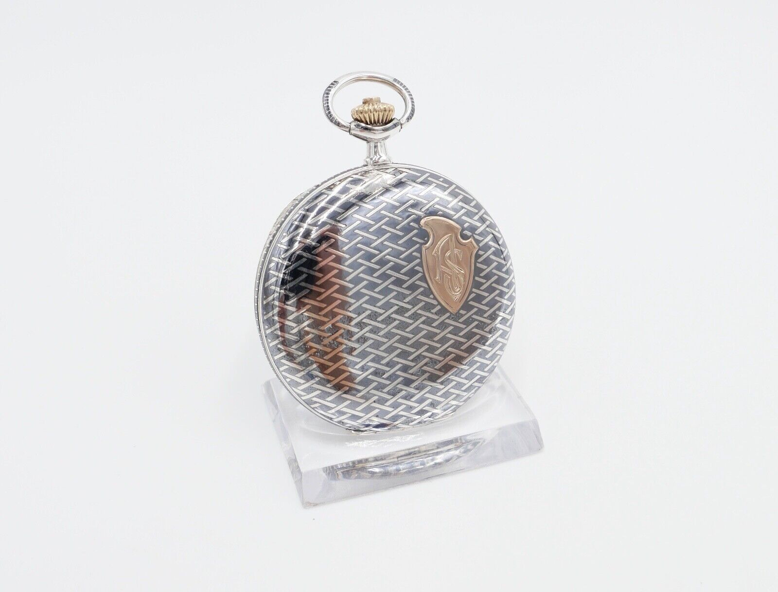1901-1949 ART DECO SAVONETTE Taschenuhr HAVILA pocket watch Halbmond Krone Silbe - Antikhandel-Stuttgart