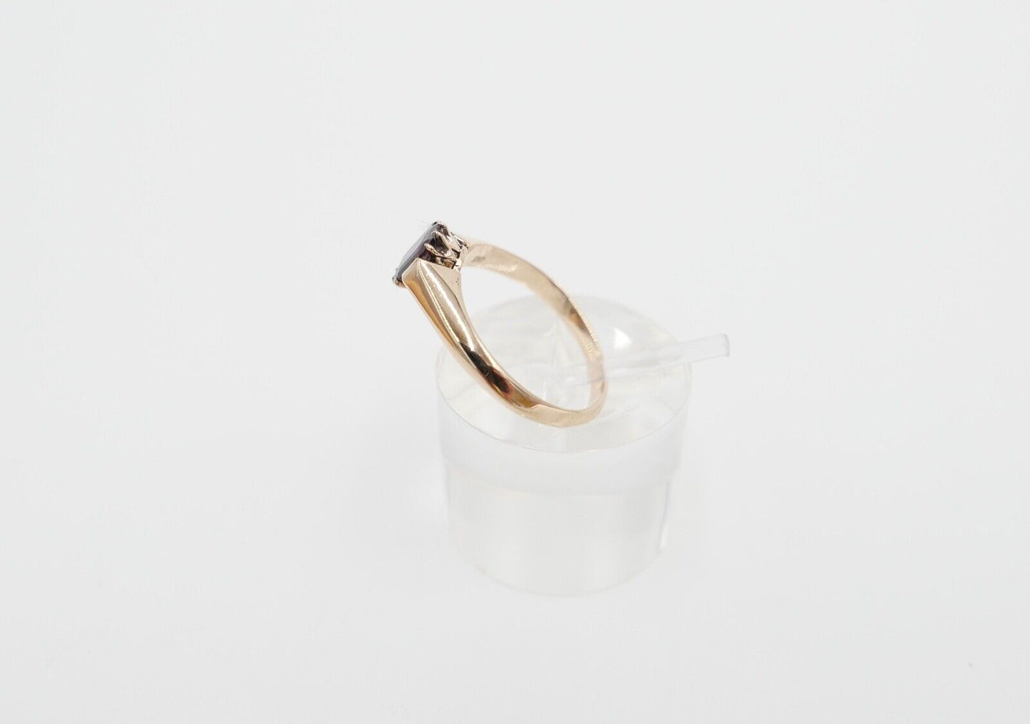 massiver antiker Ring um 1890 Fuchskopf Punze ST Granat 580er Gold Gr. 55 - Antikhandel-Stuttgart