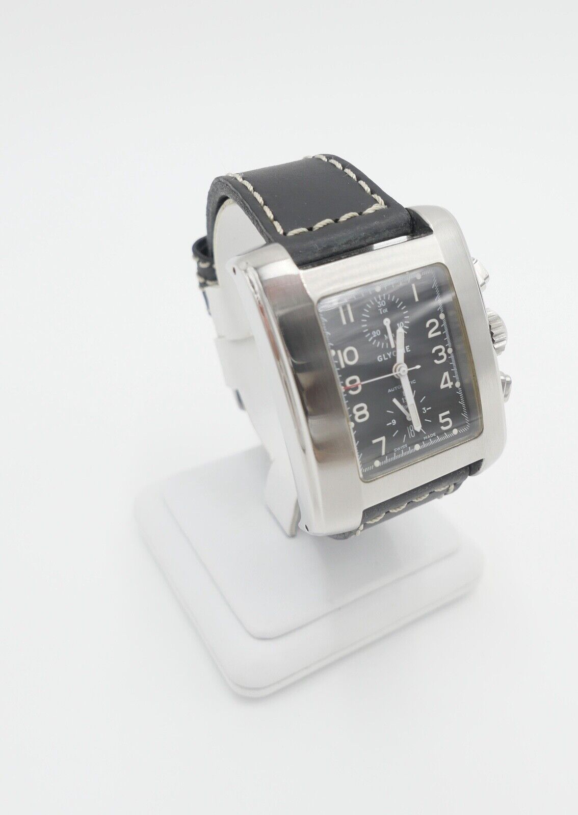 Glycine Le Grand Carré Automatik Chronograph 49x39 mm Ref. 3810 Cal. 7750 Stahl - Antikhandel-Stuttgart