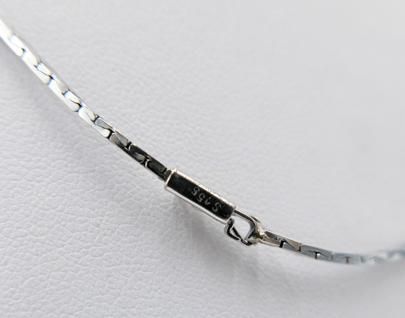 Collier Kette 42,5 cm Weißgold 585 14K Italien Gold Diamanten 0,48 Ct VS Saphire - Antikhandel-Stuttgart