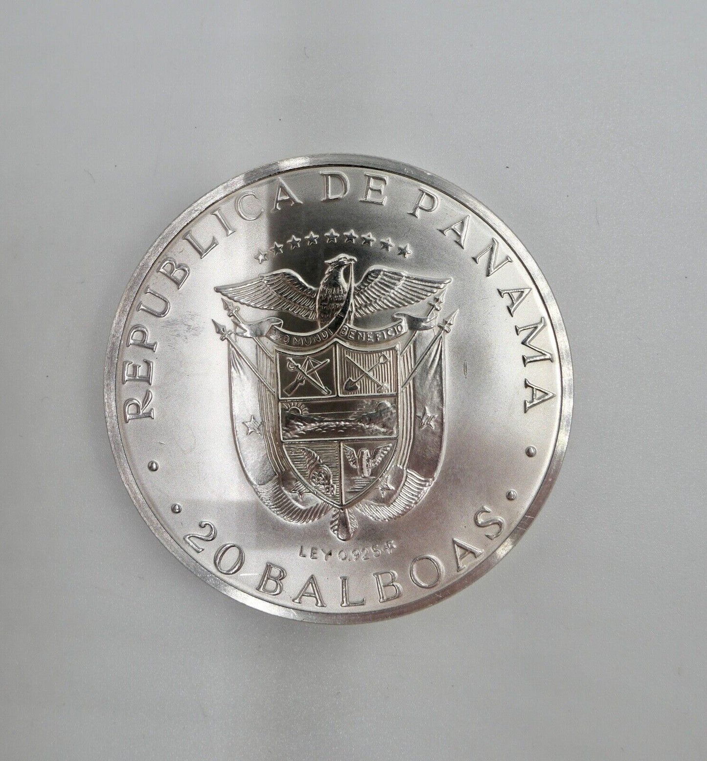 20 Balboas Republic Panama 1973 Simon Bolivar 129,59 Gramm 925 Silber XXL - Antikhandel-Stuttgart