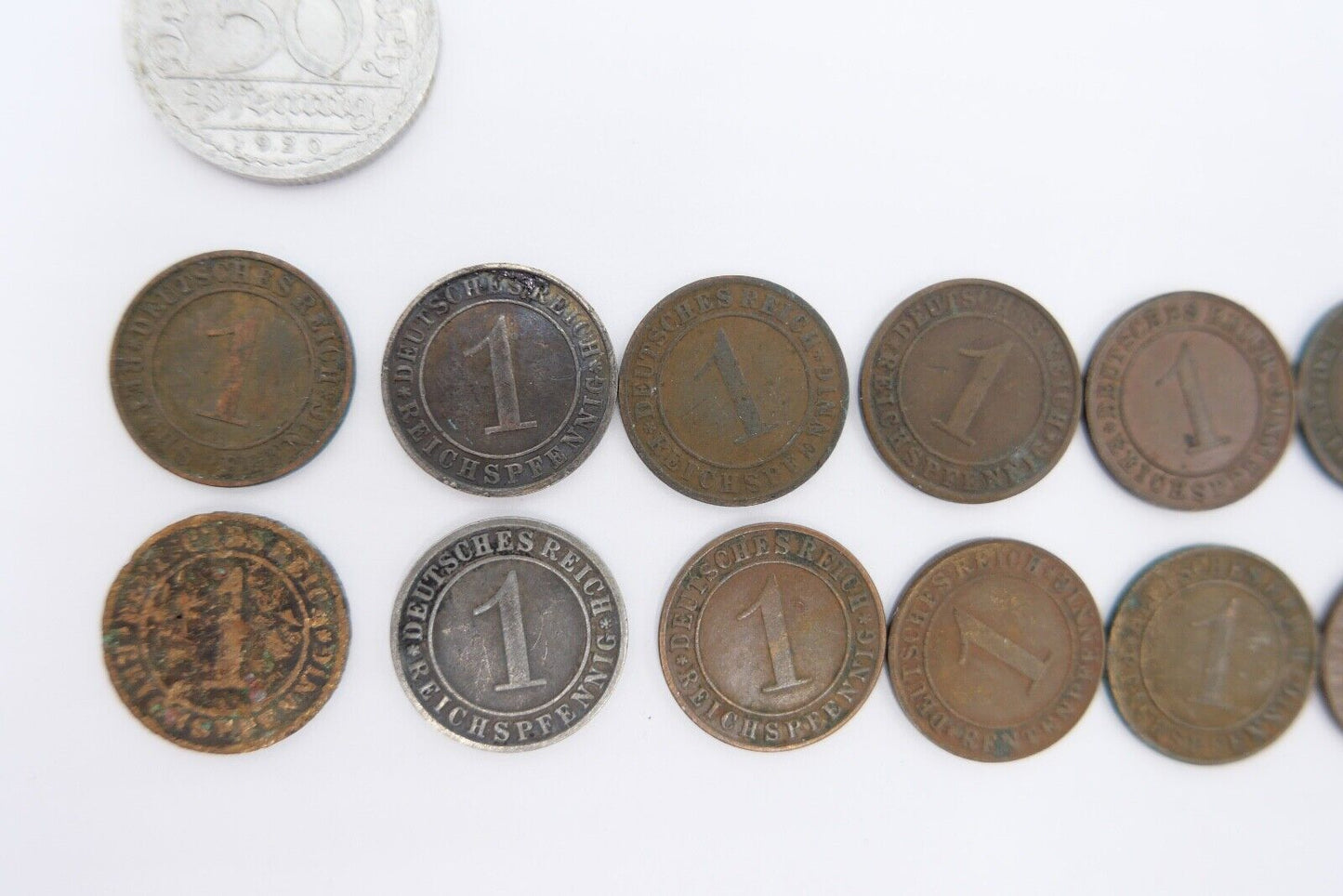 Posten Weimarer Republik 1, 3, 500 Mark 1, 2, 4, 5, 10, 50 Pfennig - Antikhandel-Stuttgart