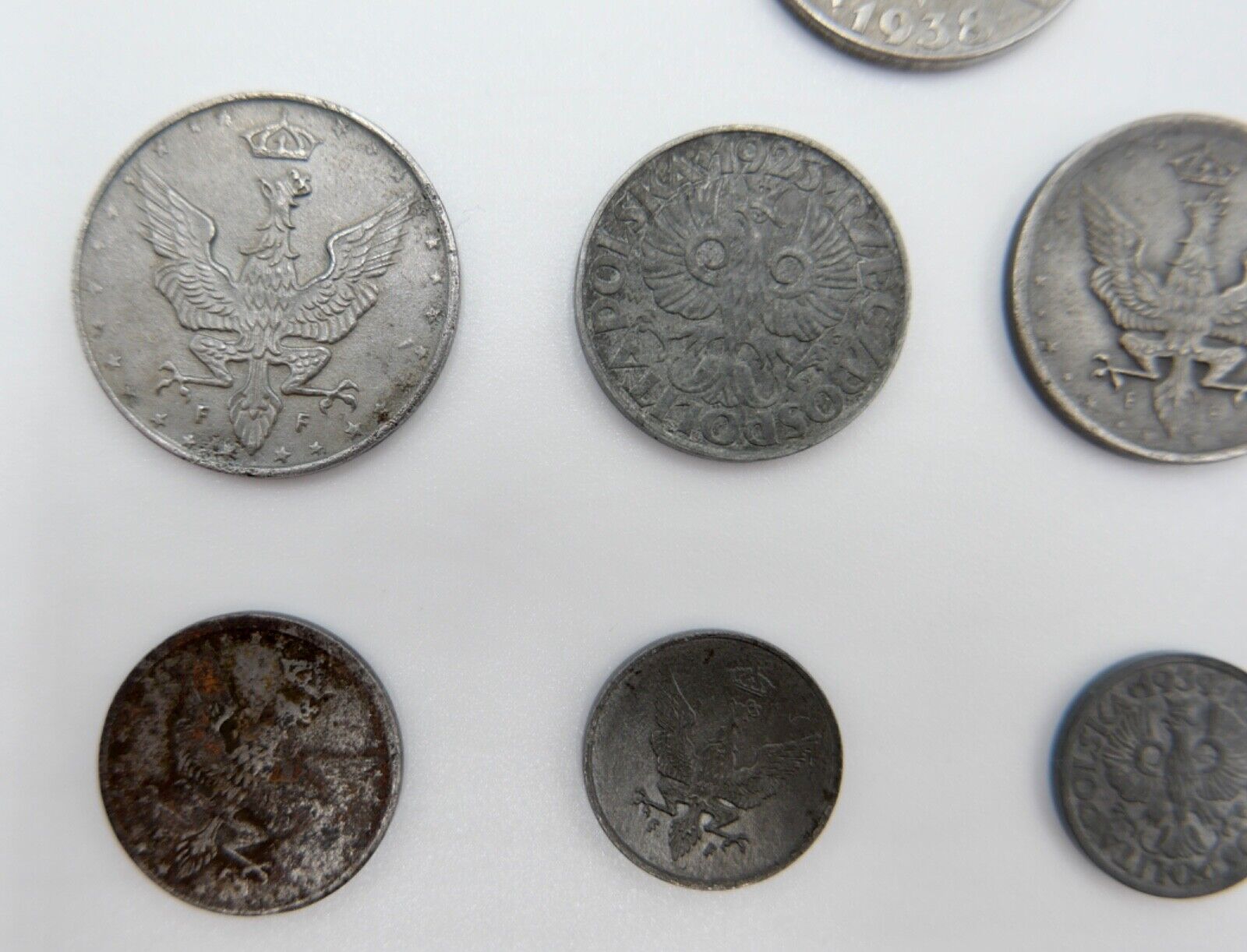 Posten Lot POLEN 1917-1939 Fenigow & Grozny Münzen 9 Stück Polskie - Antikhandel-Stuttgart