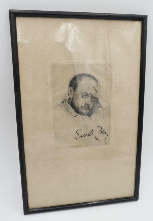 Kopie Émile Zola, mit Unterschrift ( aus dem Leben ); Gustav Courbet - Antikhandel-Stuttgart