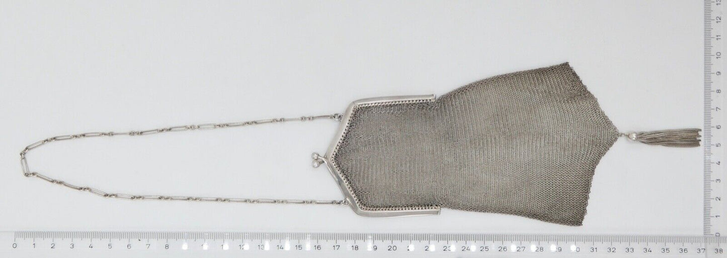 um 1920 Silber 800 MASSIFIL L.G. Ketten Geldbörse Opern Täschchen Portemonnaie - Antikhandel-Stuttgart