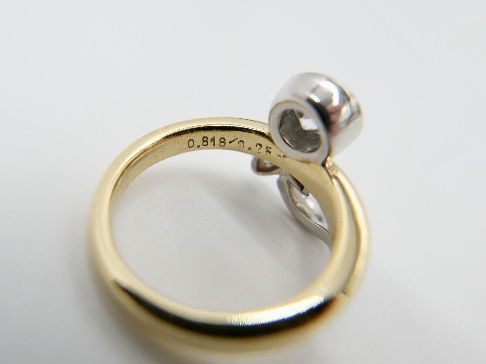 JACOBI Floraler Bicolor 750 18K Gold & 950 Platin Ring Brillant 1,06 Ct Gr.54-55 - Antikhandel-Stuttgart