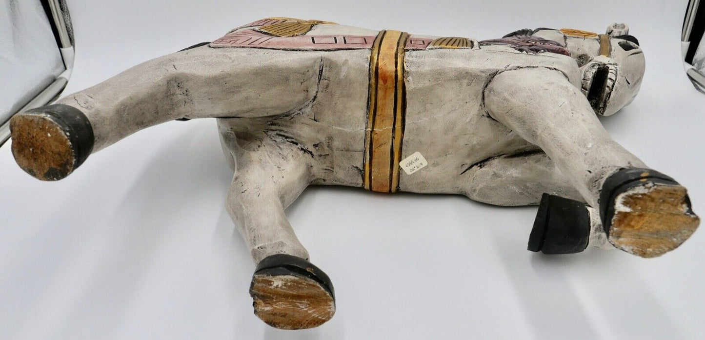 Altes massives Holzpferd 51x49 cm vermutlich Unikat 4,5 Kg - Antikhandel-Stuttgart