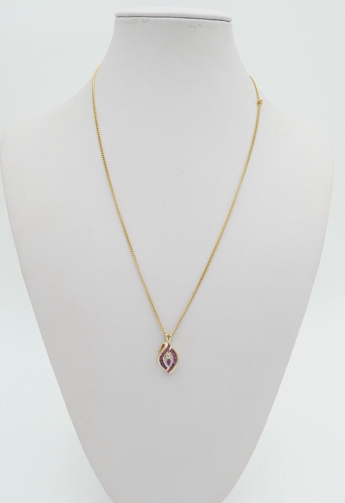 THL Samuel Aaron 10K GOLD Anhänger mit Rubinen und Diamanten - Antikhandel-Stuttgart