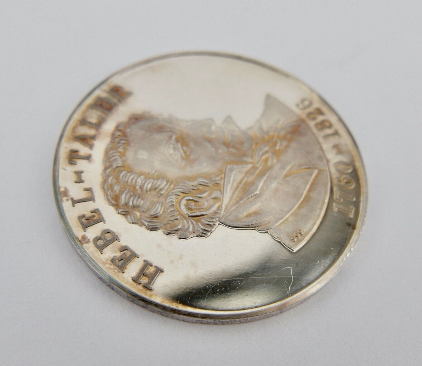 Medaille 1985 Hebel Taler 225. Geburtstag 1760-1826 Johann Peter Hebel 999er PP - Antikhandel-Stuttgart