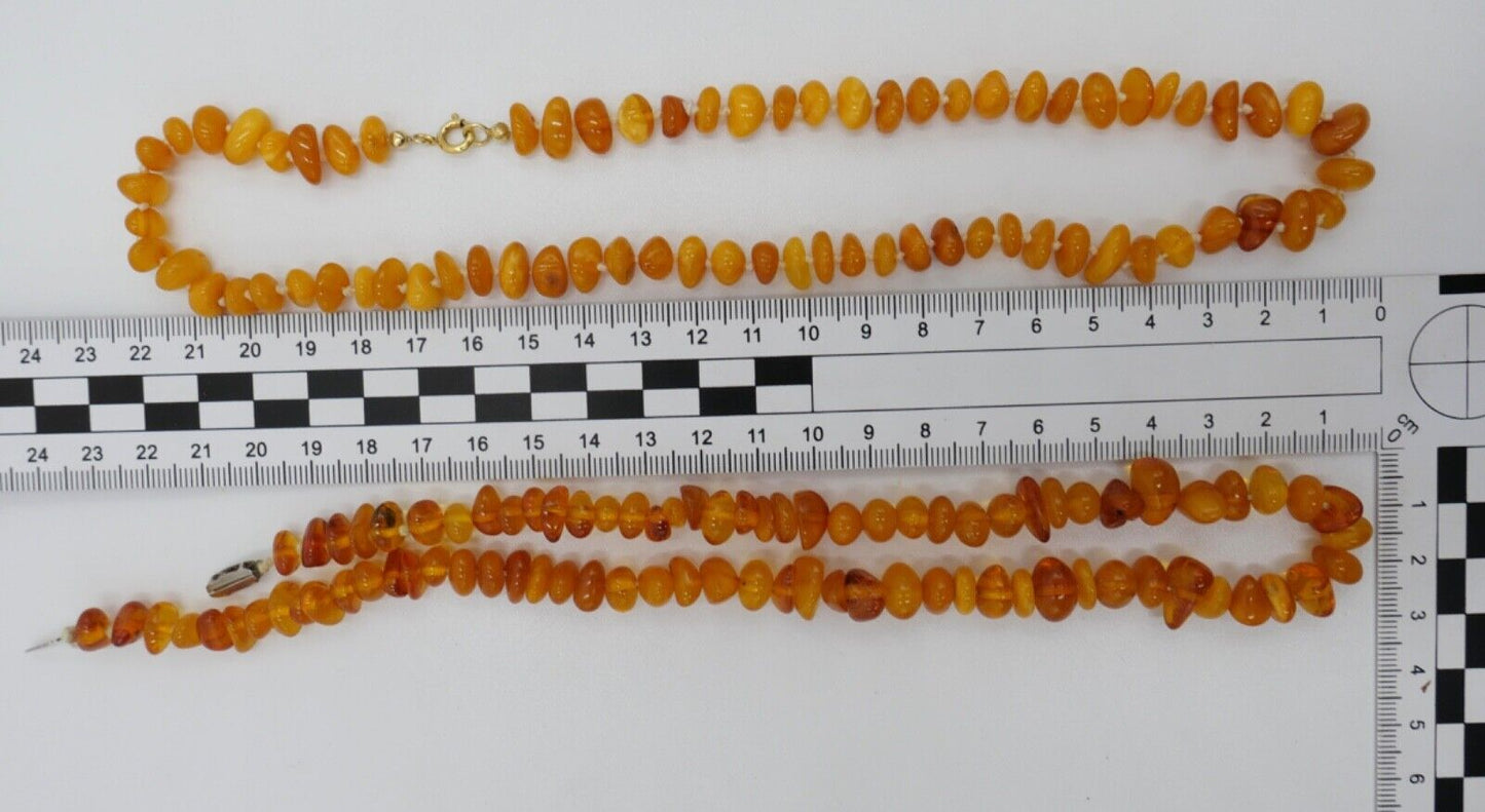Konvolut / Posten Bernstein butterscotch inklusive XXL Kette Ketten 311,8 Gramm - Antikhandel-Stuttgart