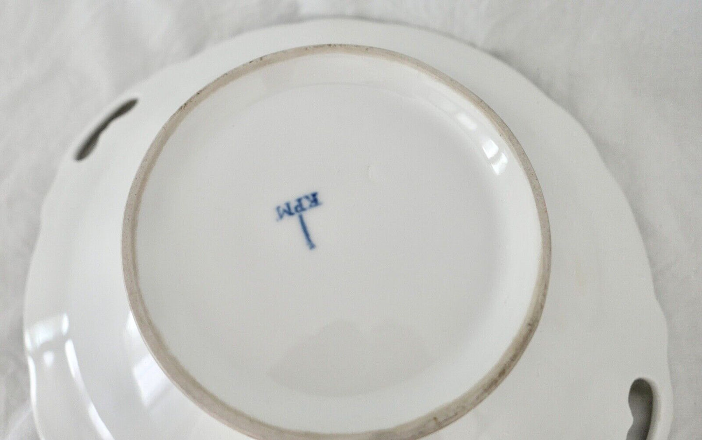 Antike " KPM Krister " Porzellan Schale / Teller Ø 28 cm 1837-1844 Goldrand - Antikhandel-Stuttgart