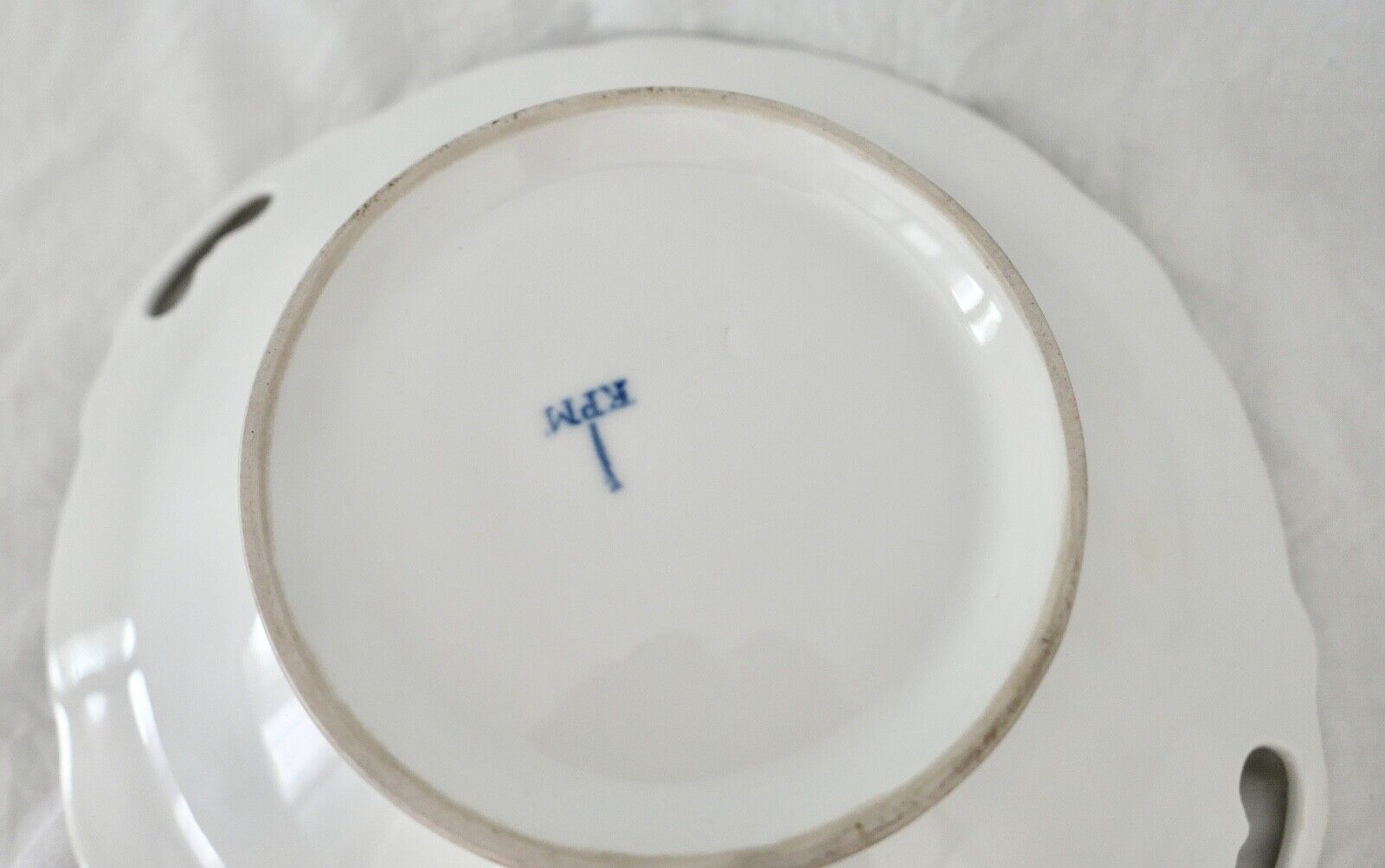 Antike " KPM Krister " Porzellan Schale / Teller Ø 28 cm 1837-1844 Goldrand - Antikhandel-Stuttgart