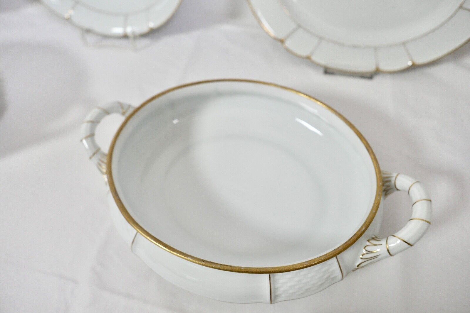 28 tlg. Rosenthal Speiseservice Ph.Rosenthal Goldrand Korbrand Barock 1930er - Antikhandel-Stuttgart