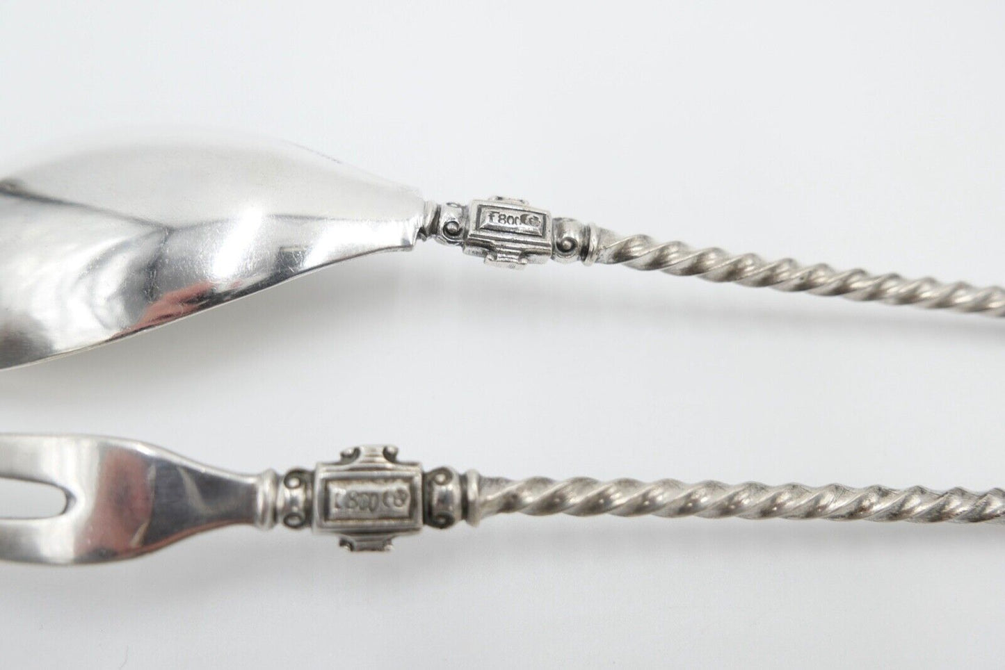 2 Tlg. antik Besteck um 1900 B.Cronenberg Frauenkopf Koch & Bergfeld 800 Silber - Antikhandel-Stuttgart