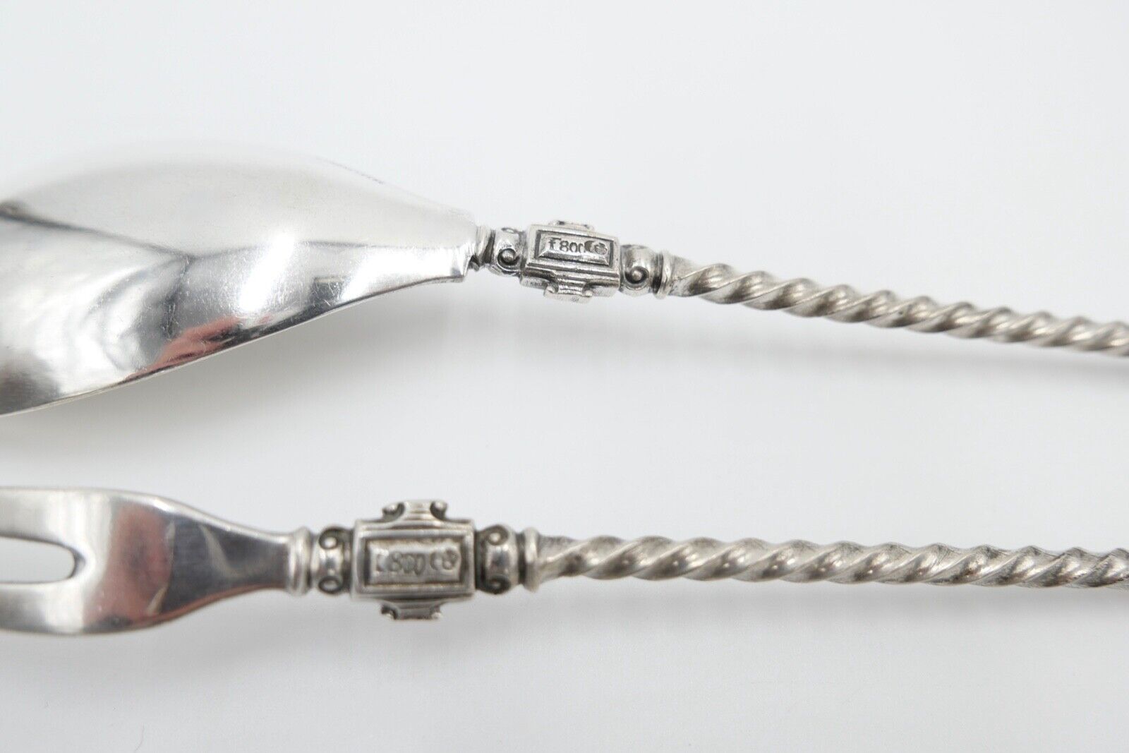 2 Tlg. antik Besteck um 1900 B.Cronenberg Frauenkopf Koch & Bergfeld 800 Silber - Antikhandel-Stuttgart