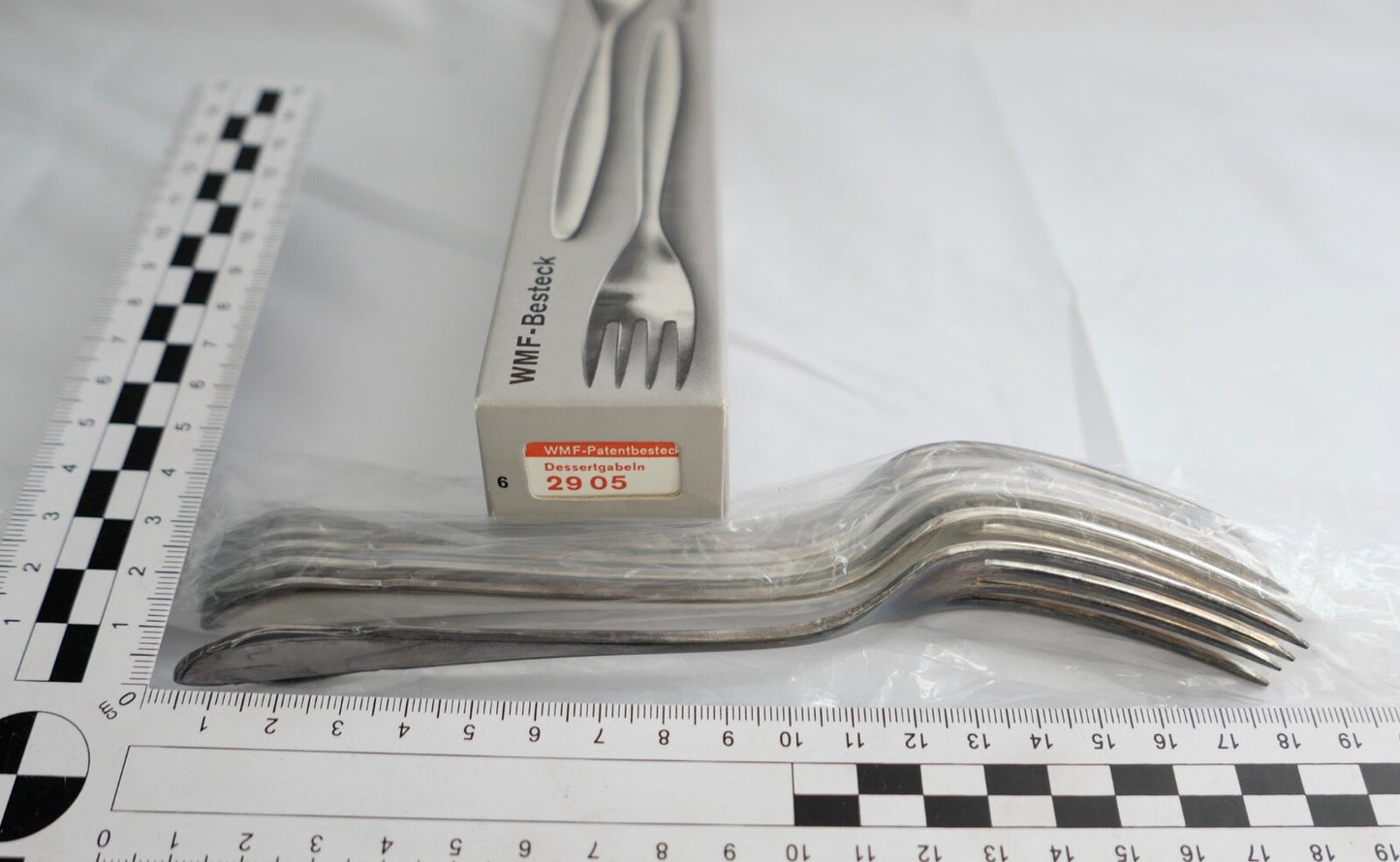 NEU 6 Teile WMF  2900 Desert Gabel 90er versilbert 18,2 cm in OVP und UNBENUTZT