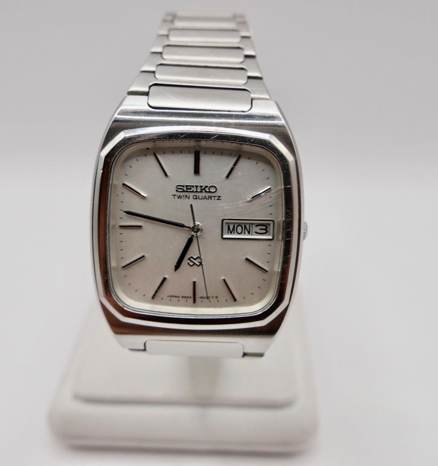 Seiko Twin Quartz Herrenuhr 9923-5000 Silber ZB Original Band deutsch englisch
