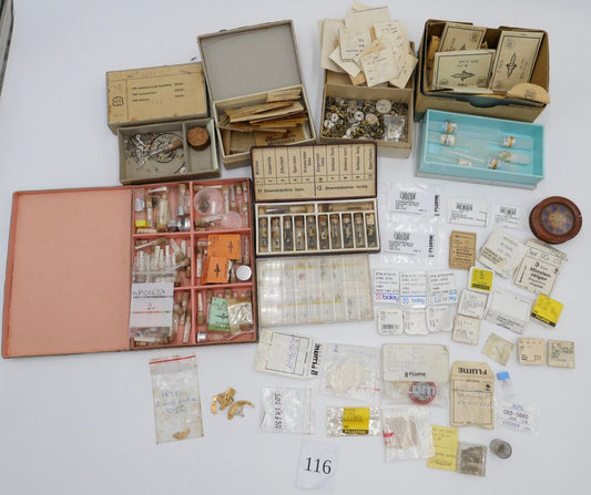 diverse Ersatzteile neu Zubehör Armbanduhren Uhrwerk Uhrmacher Uhr alt antik - Antikhandel-Stuttgart