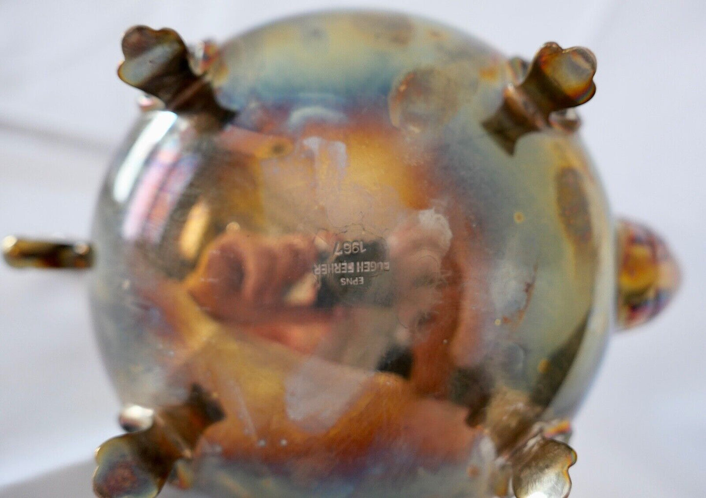 Große Eugen Ferner 1967 EPNS Cafe Tee Kaffee Kanne Tea silver Plated Ø 29 cm Big - Antikhandel-Stuttgart