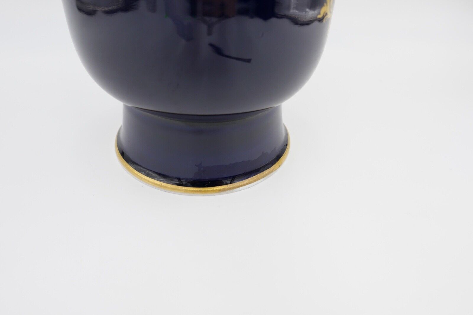 Meissen 342a / 28 große Vase 35,5cm kobaltblau mit Blumenbuket Gold - Antikhandel-Stuttgart