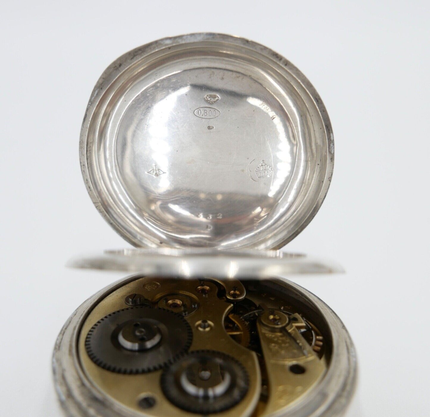 1888 IWC Open Face Kaliber 49 Taschenuhr 800 Silber Ø 50mm - Antikhandel-Stuttgart