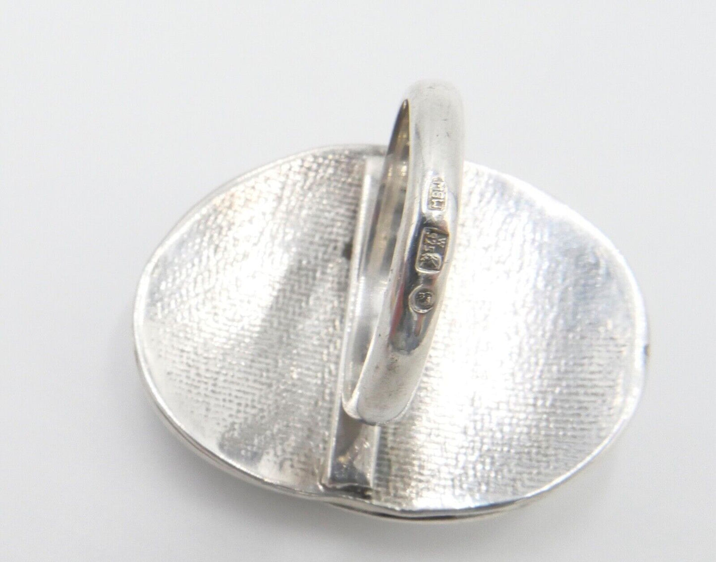 80er Jahre Designer Ring Bernstein Silber 925 Gr. 58 Frauenkopf W Warschau Polen - Antikhandel-Stuttgart