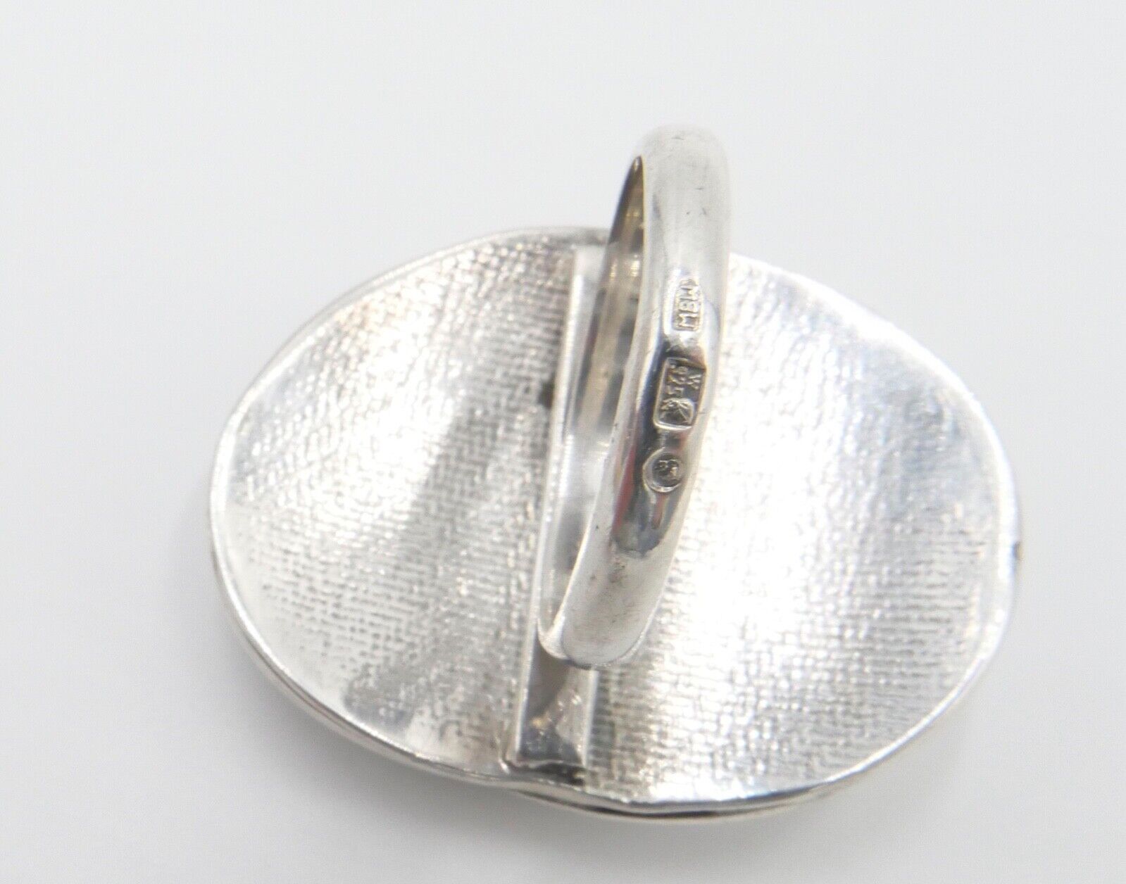 80er Jahre Designer Ring Bernstein Silber 925 Gr. 58 Frauenkopf W Warschau Polen - Antikhandel-Stuttgart