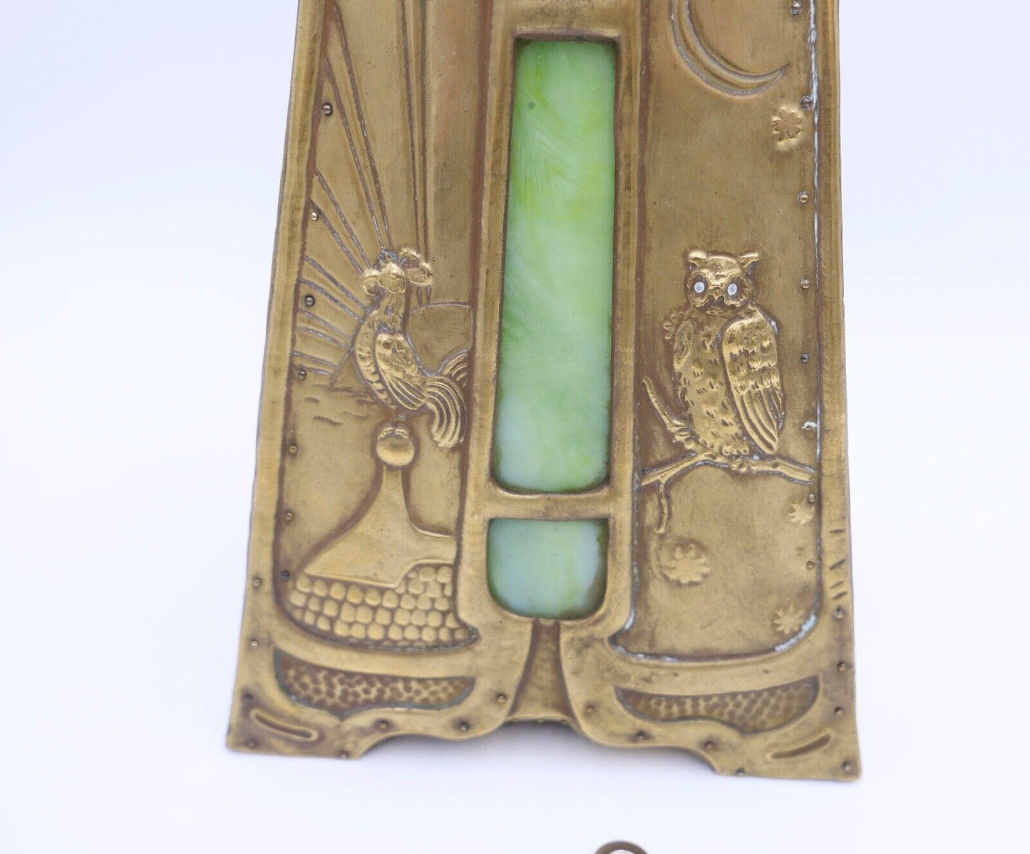 seltene Kaminuhr Hahn & Eule vmtl. Frankreich oder England Uhrwerk MPK / PMK - Antikhandel-Stuttgart