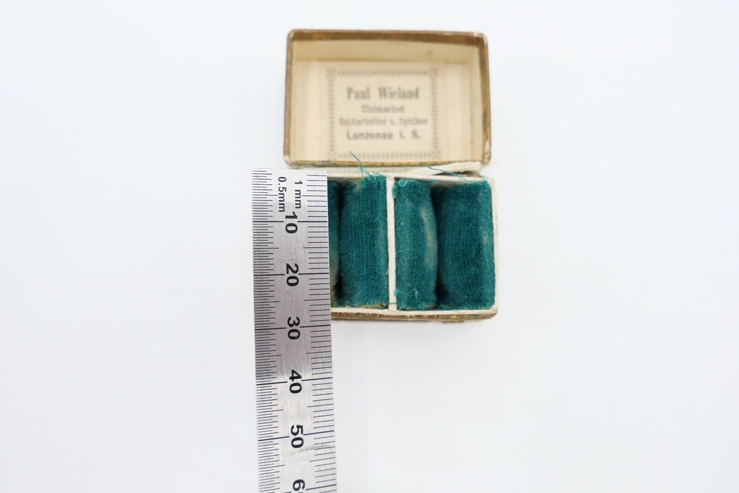 antikes Ringetui um 1900 Doppeletui 4,5x3x3 cm Hochzeit Glück dem Brautpaar - Antikhandel-Stuttgart