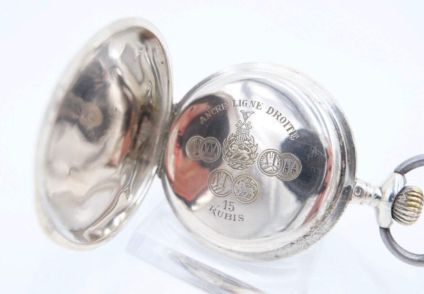 große antike Silber Savonette Taschenuhr Ø 53 mm um 1900 Olgetta funktionsfähig - Antikhandel-Stuttgart