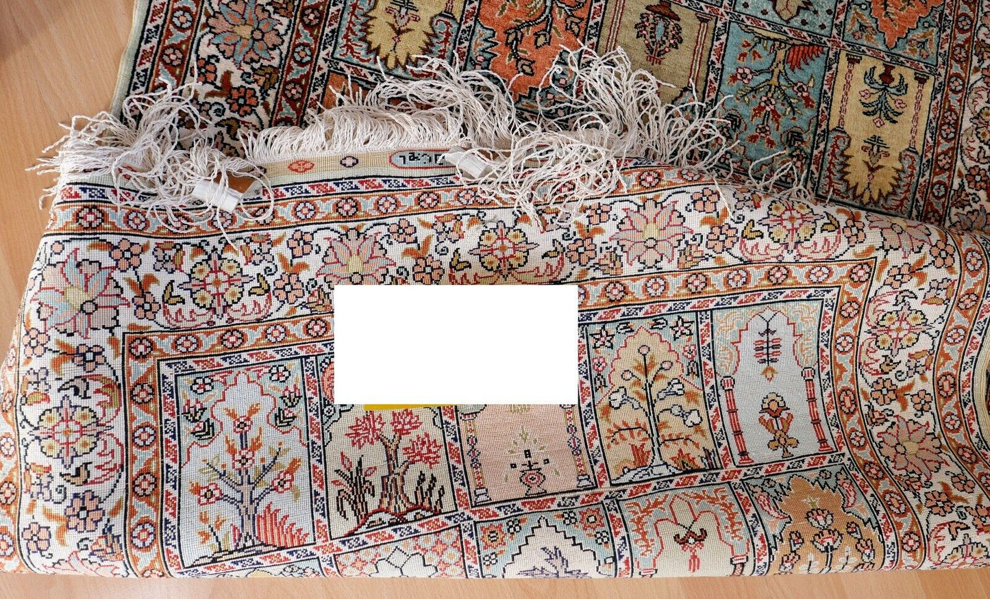 Ghom Orientteppich Perserteppich Seide Handgeknüpft 127x78 cm Knoten Silk - Antikhandel-Stuttgart