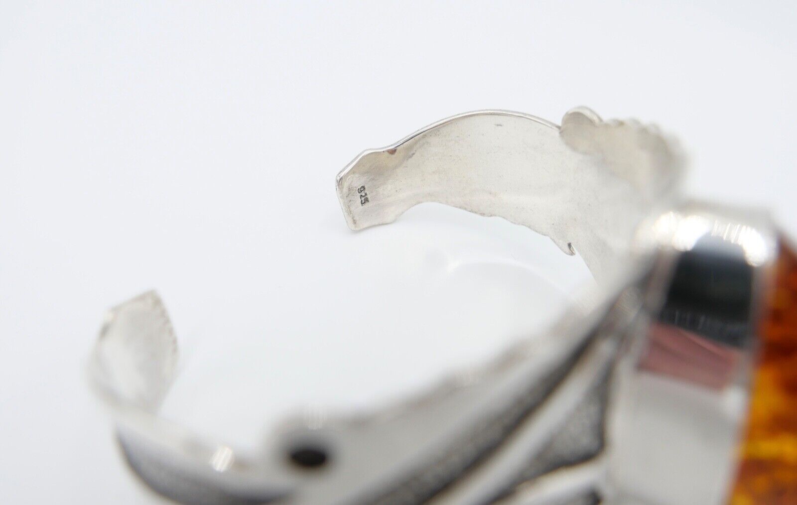 vintage Silber 925 Bernstein Armband Armreif Armspange Sterlingsilber - Antikhandel-Stuttgart