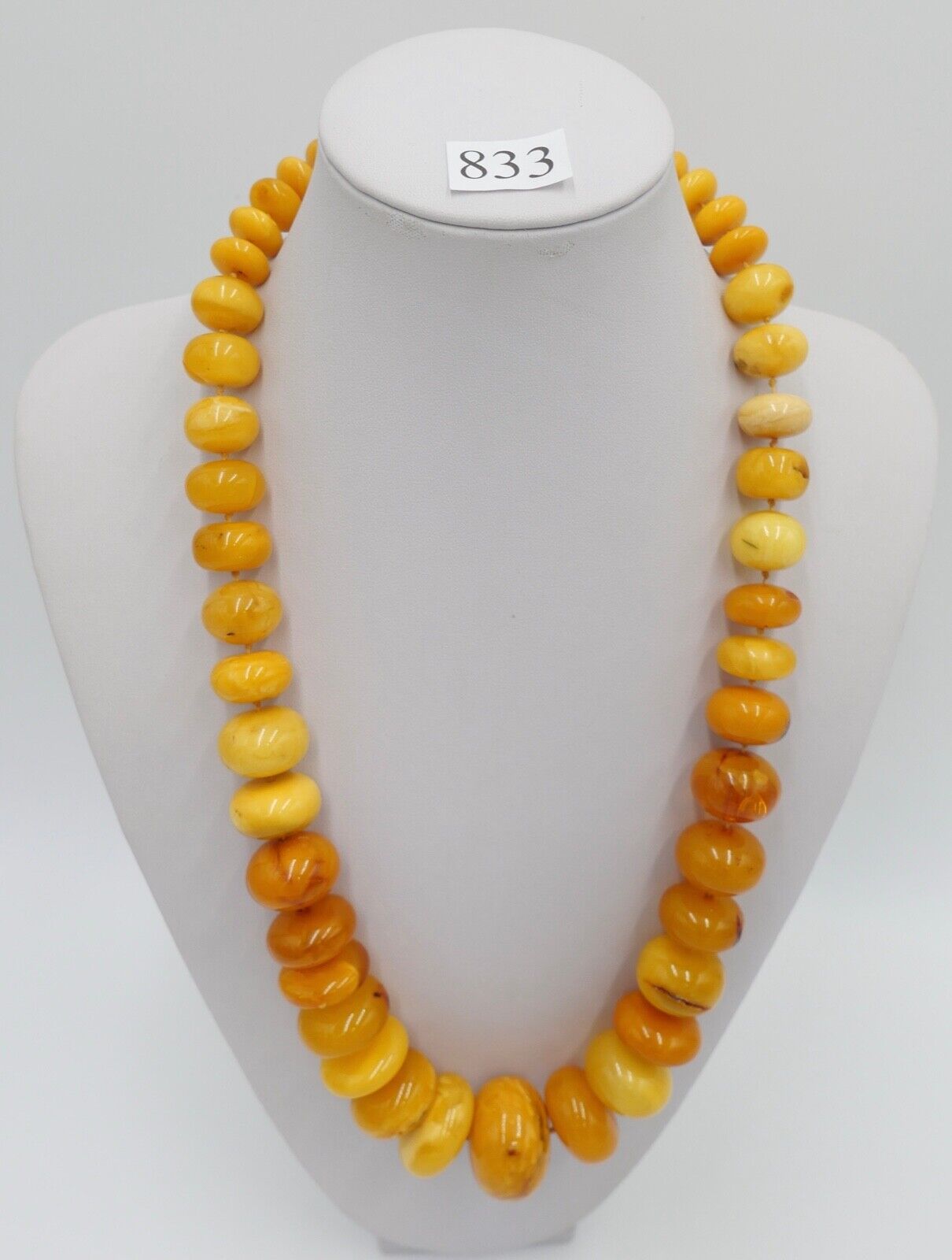 vintage XL Bernstein butterscotch Kette Halskette Collier Silber Amber 105,2 gr - Antikhandel-Stuttgart