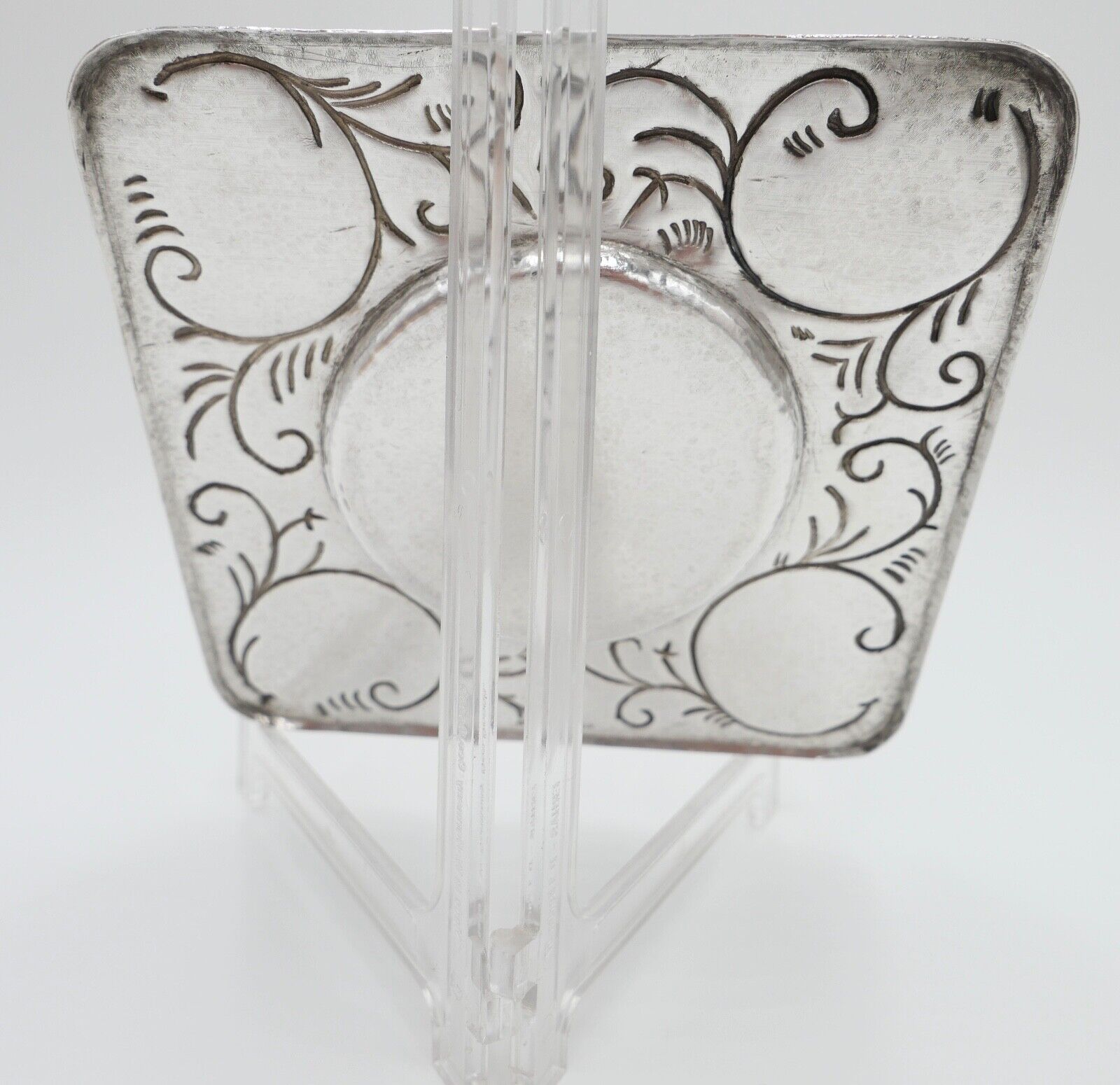 Florales 835 Silber Unterteller Untersetzer Bernstein butterscotch Danielczick - Antikhandel-Stuttgart