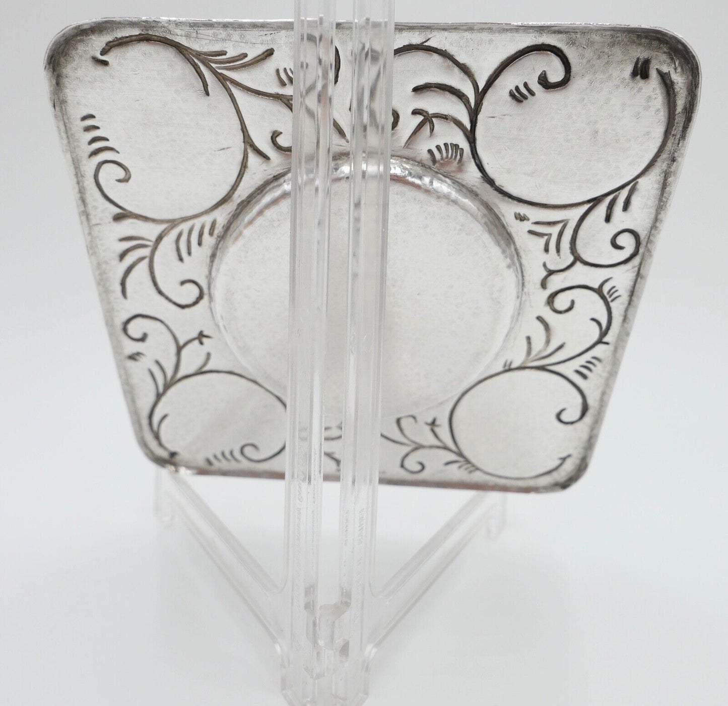 Florales 835 Silber Unterteller Untersetzer Bernstein butterscotch Danielczick - Antikhandel-Stuttgart