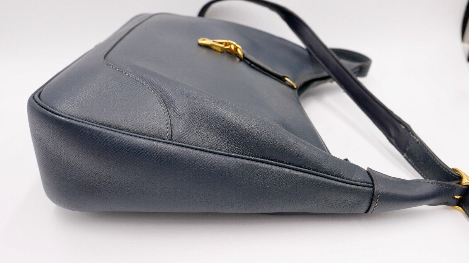 Original HERMÈS HERMES Paris Vintage Marine Blau Leder Damen Handtasche 30x30cm - Antikhandel-Stuttgart