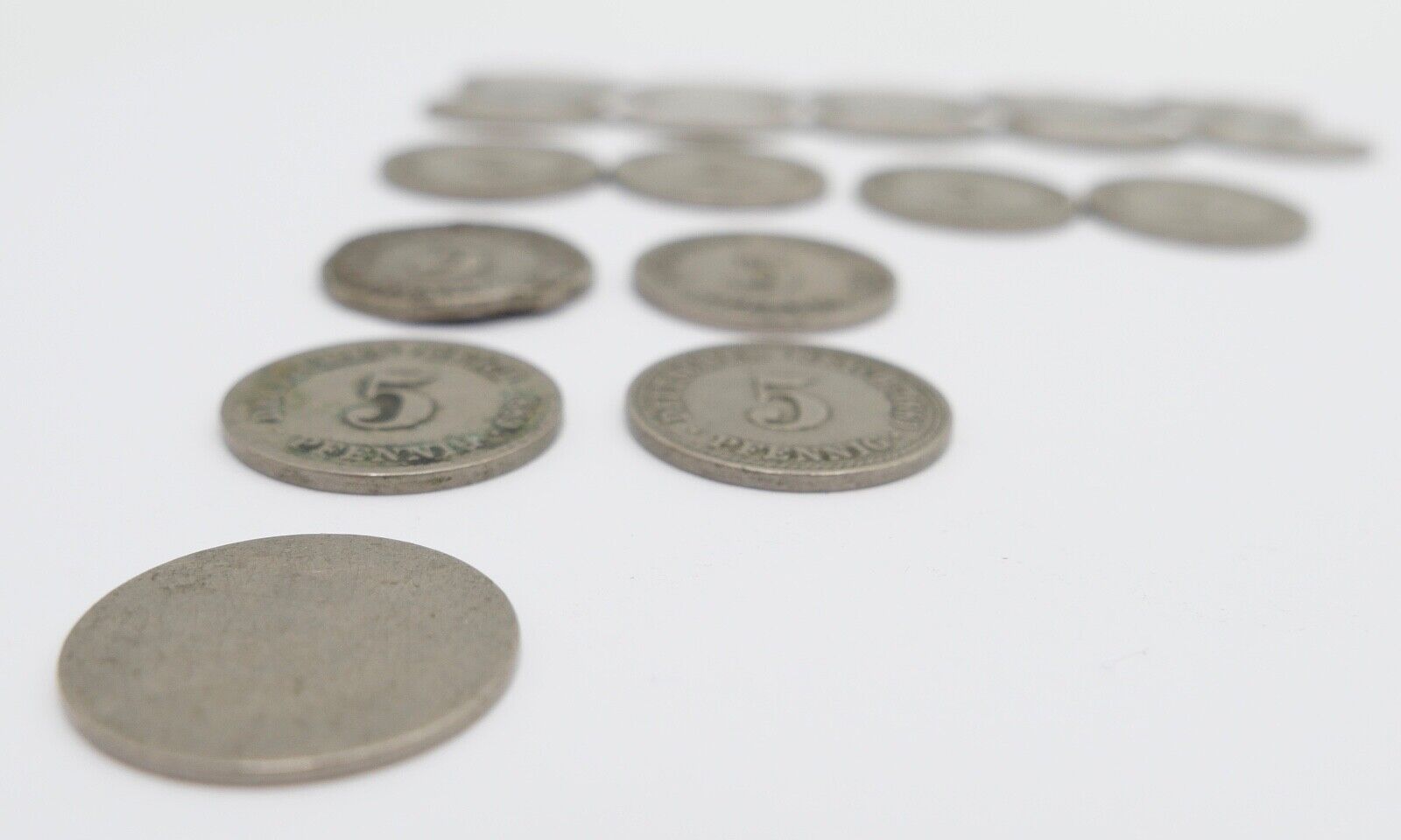 19x 5 Pfennig 1875-1889 Kaiserreich Jäger J.3 s-vz - Antikhandel-Stuttgart