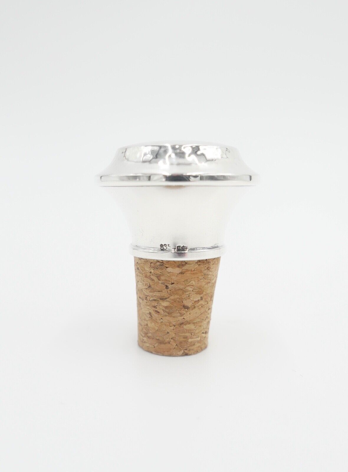 30er / 40er Jahre Korken NEU Flaschenkorken gehämmert 835 Silber Halbmond Krone - Antikhandel-Stuttgart