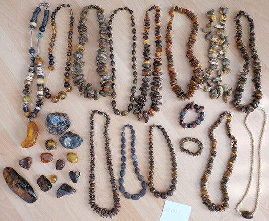 Konvolut LOT XXL Posten Bernstein 2470 Gramm Schmuck vintage Kette Armband Stein - Antikhandel-Stuttgart