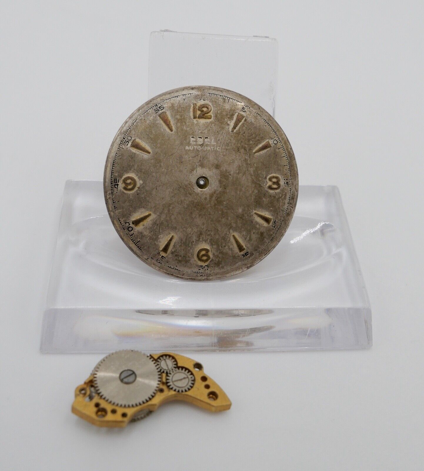 ERSATZTEIL EBEL Uhrwerk Platine Ziffernblatt Automatic defekt 1950-1960er Jahre - Antikhandel-Stuttgart