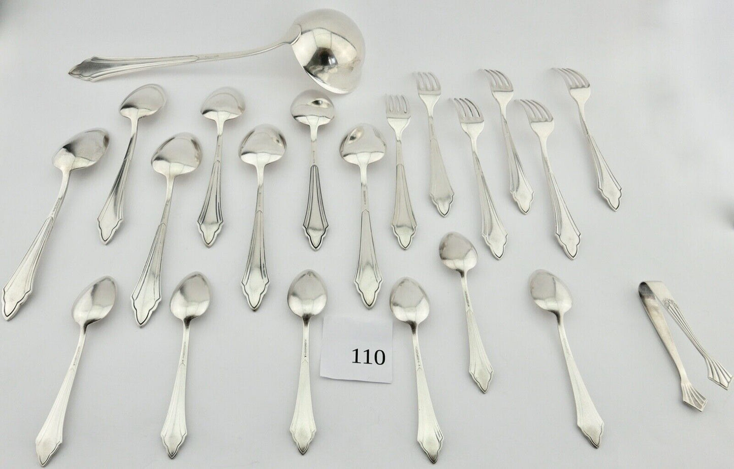 21 Tlg WMF 900 Fächermuster 90er cutlery Besteck Gabel Löffel Schöpfer Zange - Antikhandel-Stuttgart