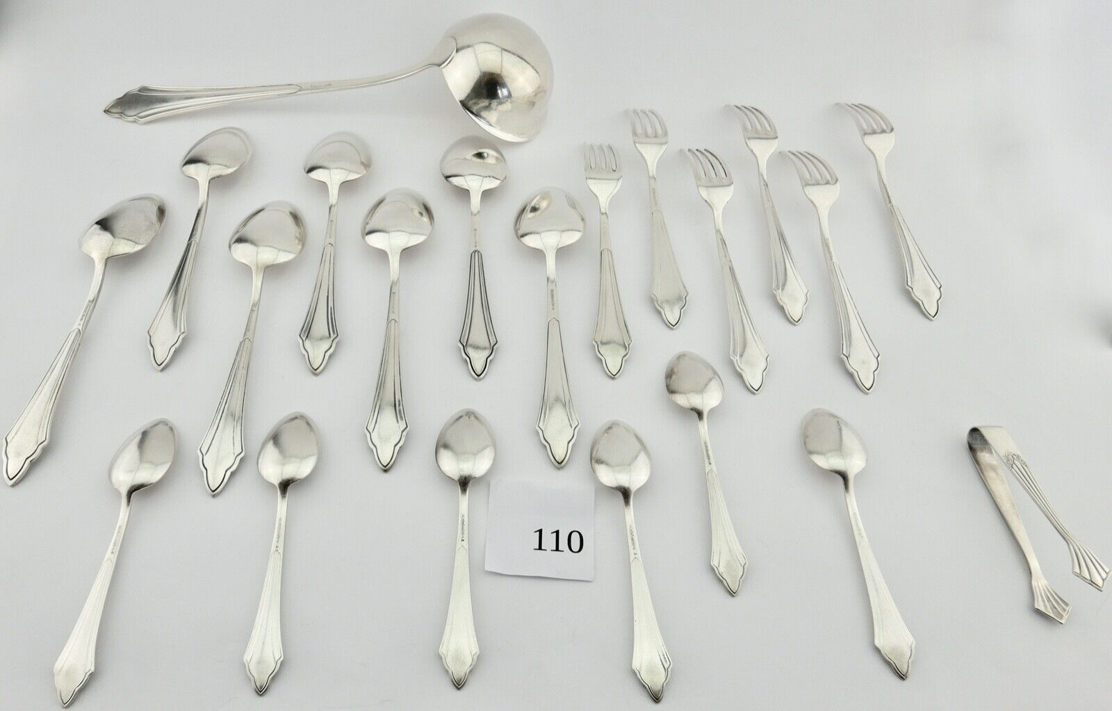 21 Tlg WMF 900 Fächermuster 90er cutlery Besteck Gabel Löffel Schöpfer Zange - Antikhandel-Stuttgart